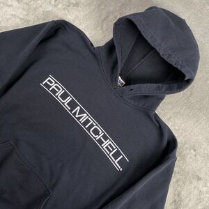 Vintage Paul Mitchell Hoodie Size M Spellout Hair Products Hooded Sweatshirt Y2K